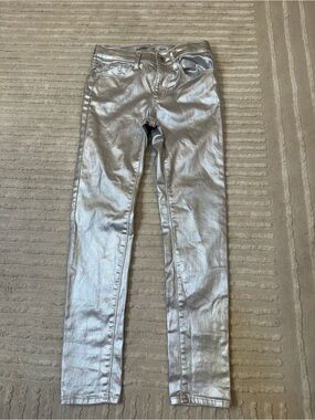 Old Navy Silver Metallic Skinny Jeans Girls size 10